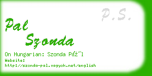 pal szonda business card